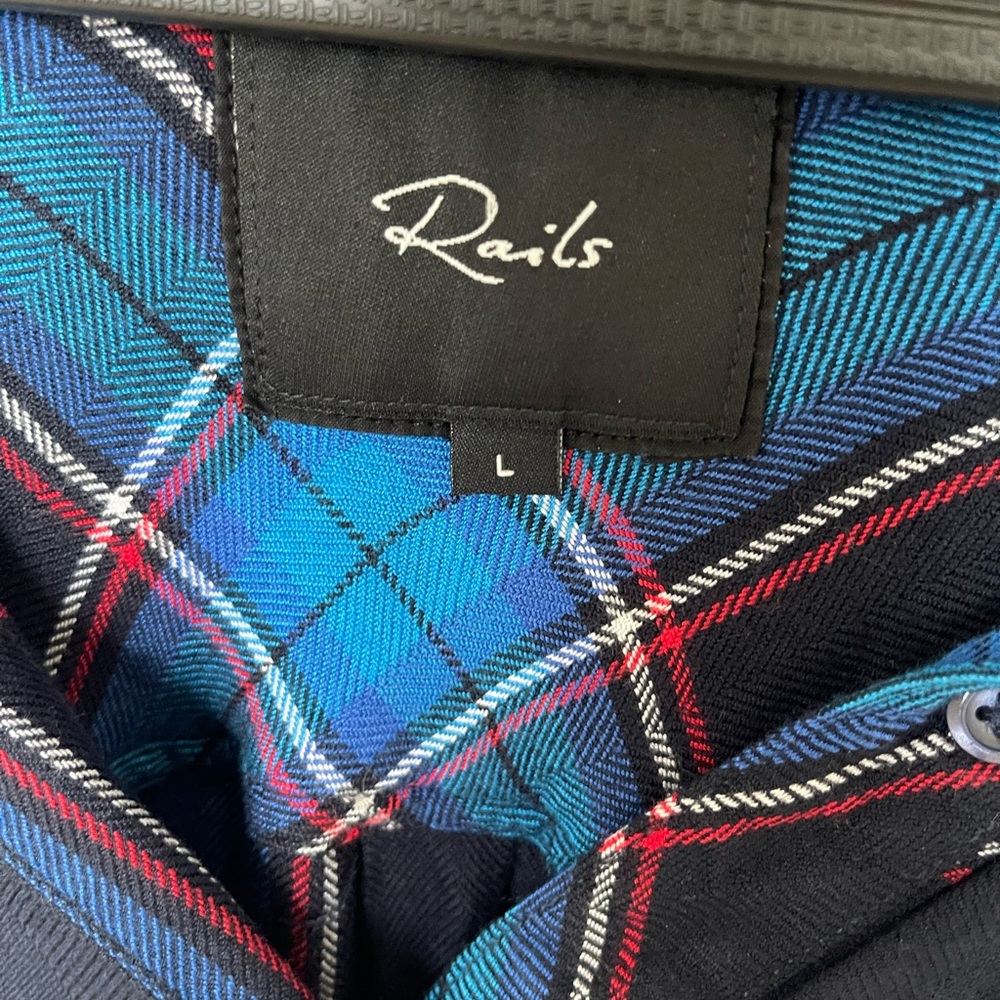 Rails Soft Plaid Button Down Shirt Size L - image 6